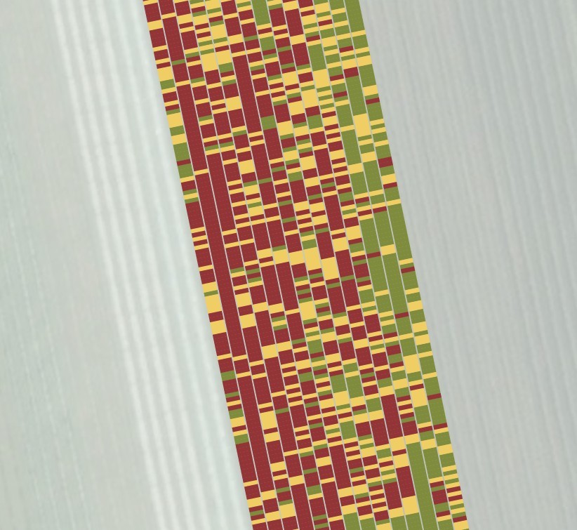 Traffic light colour-coded crop damage map