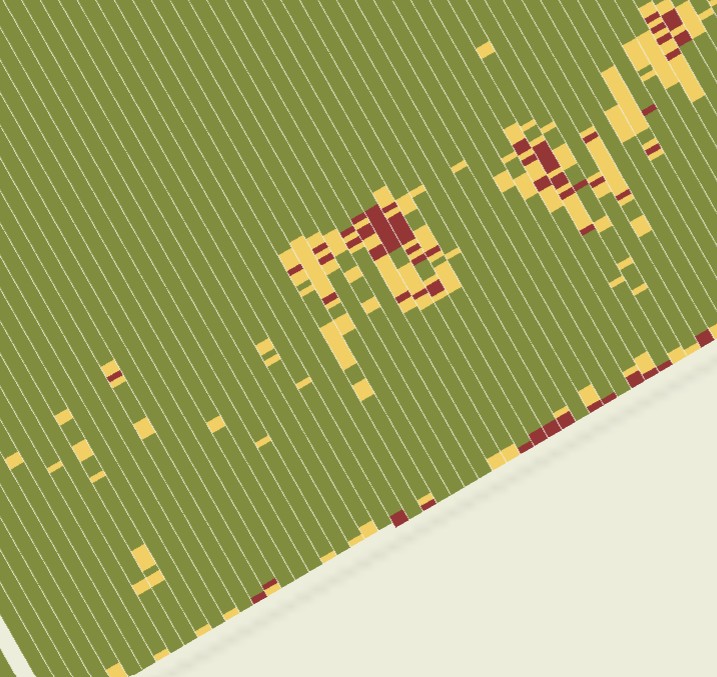 Map showing locations of infrastructure failures for remediation