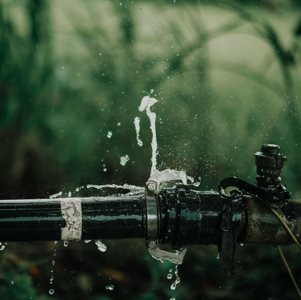 Leaking irrigation connection